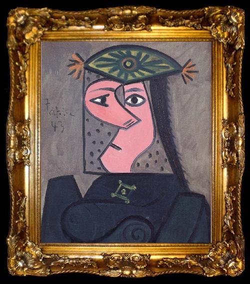 framed  pablo picasso bust of woman, ta009-2